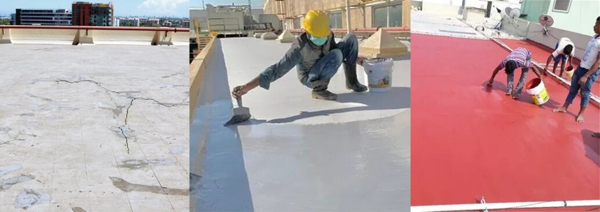 Roof Waterproofing using Dr Fixit Newcoat